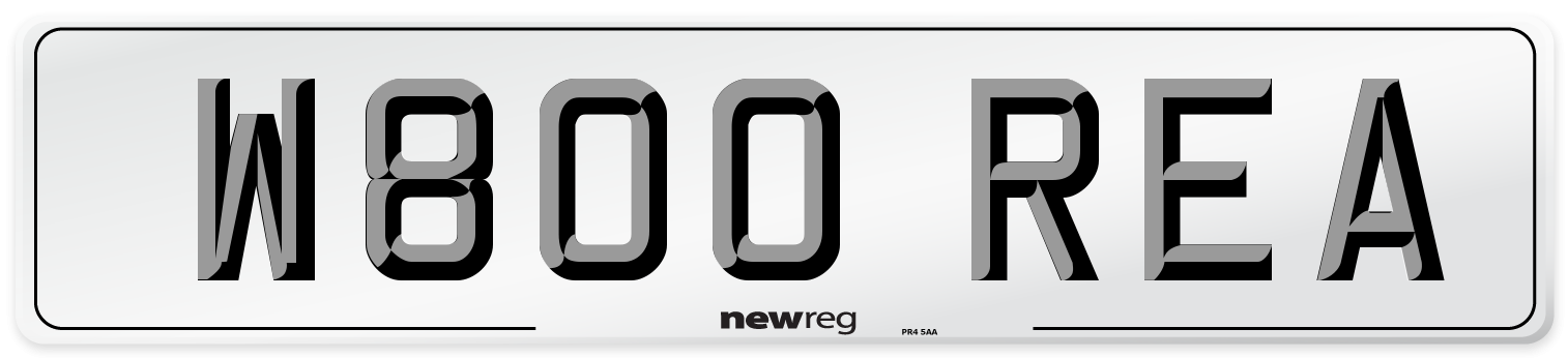 W800 REA Number Plate from New Reg